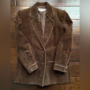 Vintage velvet patterned blazer Japanese Brand